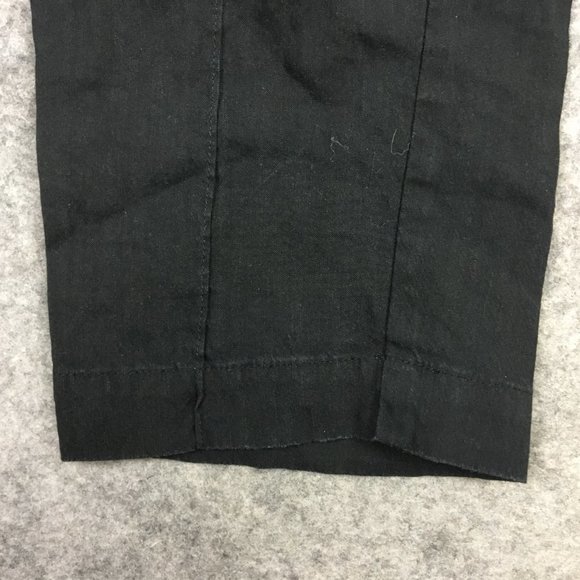 Babaton Pants XXS Linen Black Straight Crop Mid Rise Casual Drawcord Artizia - Picture 2 of 14